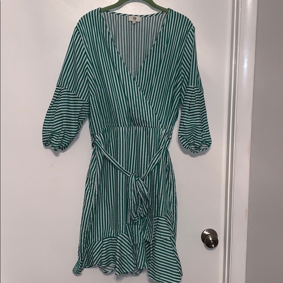 River Island | Dresses | Asos River Island Plus Green White Stripe Dress |  Poshmark